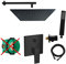 vanvilla Duschsystem mit Unterputz Duscharmatur von Hansgrohe OHNE iBox Einhebelmischer mit vanvilla Regendusche mit Armatur, Duschkopf eckig schwarz matt beschichtet SET HGS01-XL-ob