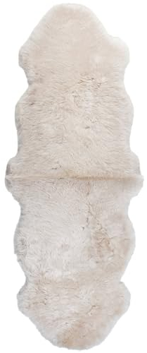 Knutzen Wohnen Real Large Lambskin 50 x 160 cm Natural & Warming Lambskin for Sofa Cuddly Companion for Your Cosy Home