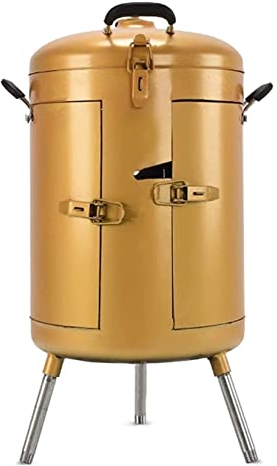 BBQ Grills Tragbarer Holzkohle-Grill Im Freien BBQ-Grill, Der Vertikalen Edelstahl-Grill-Grill Für Kampierendes Picknick Kocht Holzkohlegrill Picknickgrill (Color : Gold)