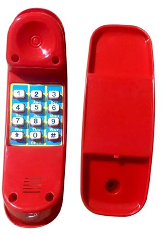 F Fityle Telefon für Schaukel, Spielzeugtelefone für Kinder, Geräusche Interaktives Kinderhandy für Spielplatz Garten Telefon, Pädagogisches Telefonspielzeug Telefon für Jungen Mädchen, Rot