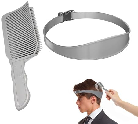 SWYSGS Pettine Capelli,3pz Pettine per Capelli da Uomo,Barber Fade Comb,Pettine Di Posizionamento Curvo,Flat Top Pettine,Portatile Pettine Per Taglio,Guida per Taglio Capelli in Silicone