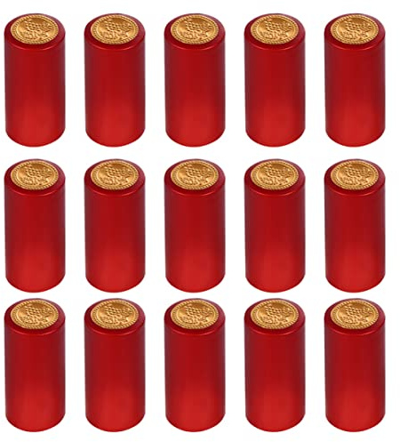 KICHOUSE 50pcs Wine Bottle Sealers Heat Shrink Capsules Bottle Seal Sleeves Shrink Capsules