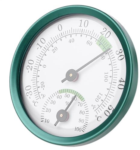 Monitor de humedad interior - Medidor de temperatura y humedad, termómetro higrómetro para exteriores | Barómetro analógico con termómetro higrómetro, termómetro de estación meteorológica para interi