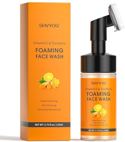 Vitamin C Kurkuma Gesichtsreinigungsschaum, Reinigungsschaum für einen strahlenden Teint, reduziert feine Linien und Fältchen, Peeling-Gesichtsreinigung, Kurkuma-Gesichtsreiniger gegen dunkle Flecken