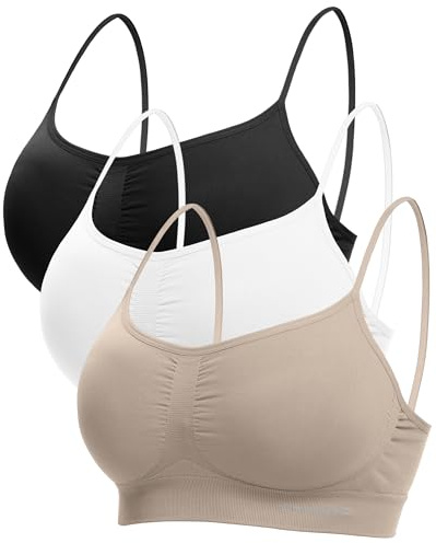 Channo Femme Soutien-Gorge sans Couture: Brassière Invisible Transparent Élastique sans Armature Maintien Yoga Lot de 3 (Assortiment XL)