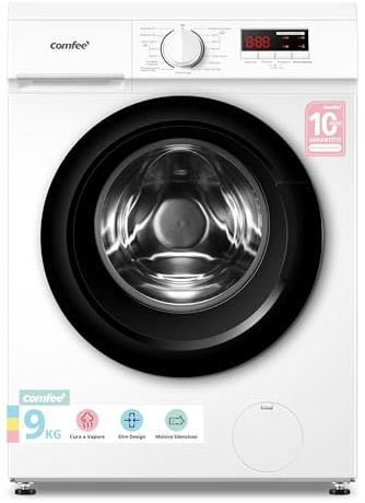 COMFEE' Lavatrice Slim 9 kg Classe A 1400 Giri Motore BLDC Silenzioso