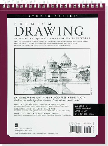 Premium Drawing Pad 8'' X 10'' (Sketchbook, Sketch Book) (Studio), White
