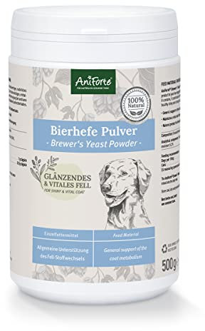 AniForte Brewer's Yeast Powder for Dogs & Cats 500g - 100% pure & natural brewers yeast, biotin & vitamin B for dogs & cats for healthy skin & shiny coat
