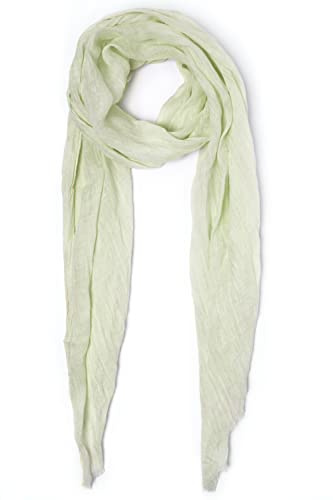 KASHFAB 100% Lino Sciarpa Autunno Inverno Sciarpa Scialle Da donna Uomo Pashmina stola Unisex Chiaro Verde
