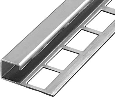 HORI® Fliesenprofil Quadroprofil aus Edelstahl I Fliesenabschlussprofil, Eckprofil, Kantenschutz, Langlebiges Fliesenprofil I Stück à 2,50 m I Höhe: 11.00 I glänzend