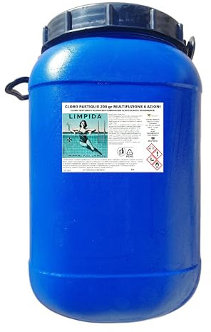 kg 25 Limpida Cloro Multifunzione 6 Azioni,pastiglie da 200 gr