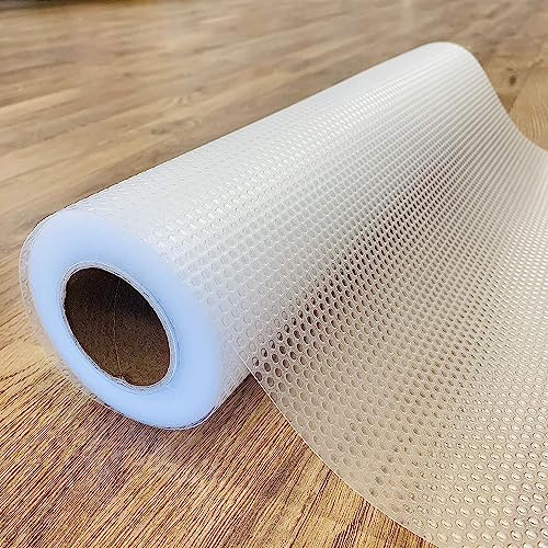 EVALAND Shelf Liners for Kitchen Cabinets Non-Adhesive 17.7 x 33 FT Clear Drawer Liner Non Slip, Washable Cabinet Liner, Waterproof Shelf Liners for Cabinets, Refrigerator Bathroom Pantry Cabinet Mat