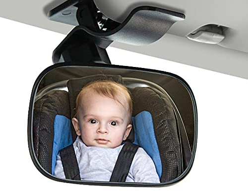 Biqing Bébé Vue Arrière Miroir,360° Réglable Rétroviseur Arrière pour Surveiller Bébé Gardez Bébé en Vue,Bébé Vue Arrière Miroir Avec Clip Utiliser pour la Visière de Voiture