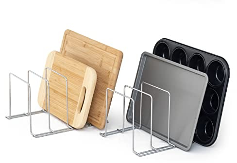 simplywire – Backblech- und Schneidebrett-Gestelle – 2er-Pack – Pfannenaufbewahrung – Küchenschrank-Organizer – Chrom