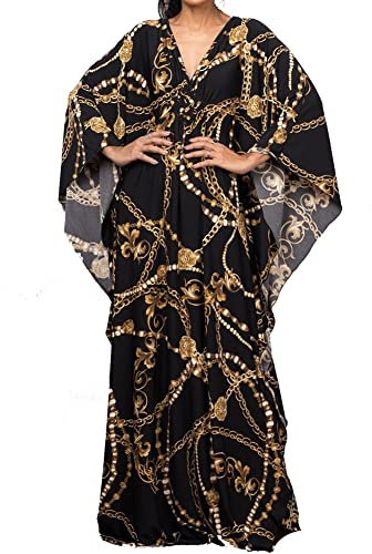 XIVISTO Femme Kaftan Longue Robe de Plage Bohème Paréo Grande Taille Maillots de Bain Bikini Cover Ups