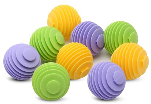 Lot de 9 boules de lavage pour machine à laver, boules de lavage, boules de lavage, boules de séchage pour sèche-linge, boules de lavage en caoutchouc – Boules de lavage réduisent les plis et la pince