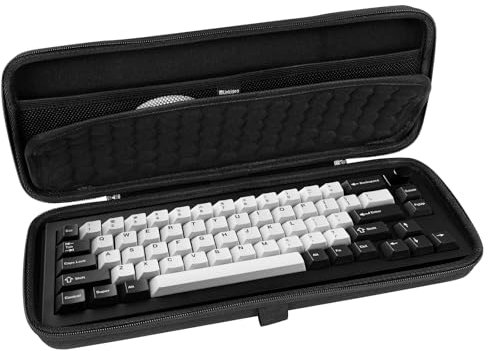 Linkidea Hartschalen-Reiseetui für kompakte 65 % Tastatur, Computer mit 68 Tasten, kabellose/kabelgebundene Tastatur-Tragetasche, kompatibel mit Keychron Q2 V2 Corsair K65 PRO ASUS ROG Falchion NX 65
