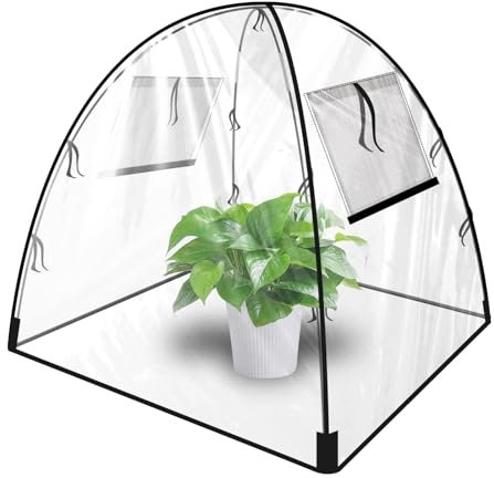 Petite serre pop-up en PVC transparent - 56 x 56 x 56 cm - Tente d'hivernage pour plantes, petite serre d'extérieur pour fleurs, jardin, semis, balcon, légumes
