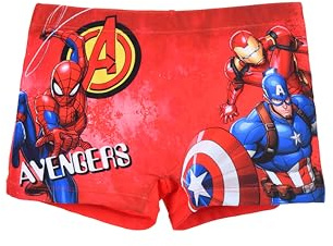 Marvel Los Vengadores Bañador para Niño, Shorts de Baño Bañador de Natación Infantil, Talla 4 Años | Rojo