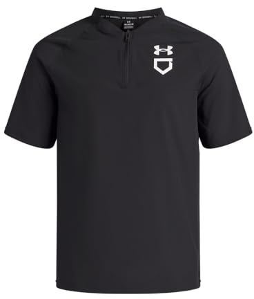 Under Armour Boys' Utility Cage Jacket Short Sleeve, (001) Black / / White, Large