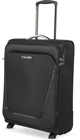 travelite valigia a mano con 2 rotelle per Condor + Ryanair, serratura a combinazione integrata, trolley da cabina compatto con funzione di aggancio, 55x40x20 cm, 41 l, 2,2 kg