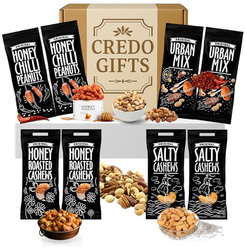Luxury Nuts Hamper Snack Gift Set with Honey Chilli Peanuts, Crunch Mix, Roasted & Salty Cashews – Nut Selection, Peanut Hamper, Savoury Snack Box, Gourmet Treats, Gifts for Men & Women