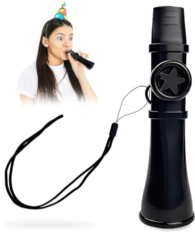 GXGM 1 Pieza Profesional Kazoo Instrumento, Instrumentos de Jazz de Saxofón con Cordón, Kazoos para Niños y Adultos, para Acompañar Instrumentos Como Guitarra, Violín (Negro)