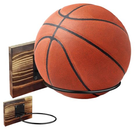 Soporte de pared para baloncesto, ahorro de espacio estético, soporte de pared para exhibición, para fútbol, voleibol, sala de estar, sótano, ático, sala de juegos, entrada, pasillo