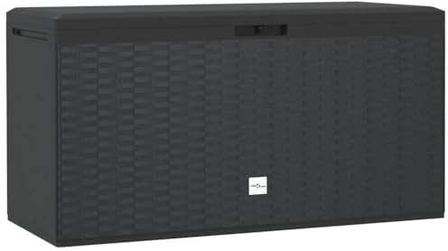 Frdhee Paketkasten Aufbewahrungskisten, Gartenbox Anthrazit 114x47x60 cm für Sitzauflagen, Gartengeräte