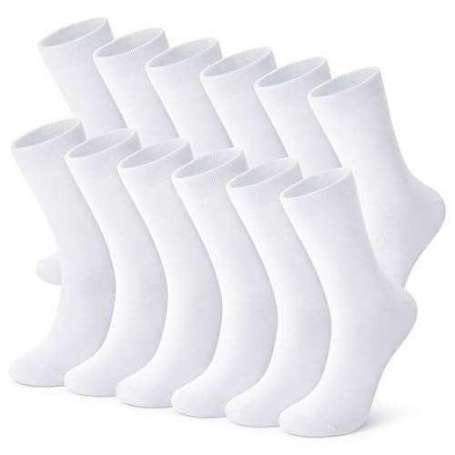 Halinuia 6 Paires Chaussettes Homme En Coton 40‑46 | Modèle Mi‑mollet Fin, Très Respirant, Confort Pour Travail, Adapté Bureau Entreprise, Parfait Pour Les Loisirs Quotidiens