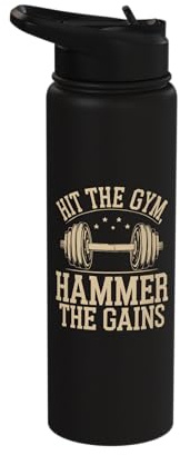 Hammer Curls Bodybuilding Fitness Workout Gym Stainless Steel Insulated Water Bottle