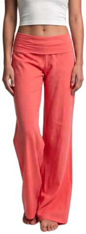 Fold Over Flare Leggings for Women Cotton Low Rise Wide Leg Yoga Pants | Teen Girls Cute Y2K Straight Leg Sweatpants Bell Bottoms Foldover Pants