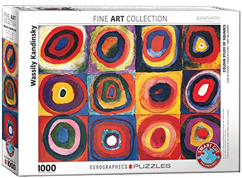 Kandinsky - Study Squares. Puzzle 1000 Teile, White, 48 x 68 cm