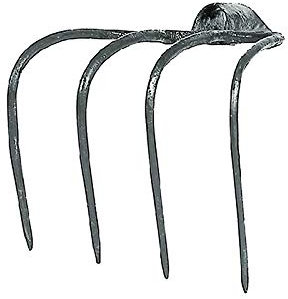 Forca Per Coltivare 4 Denti - Denti Curvi. In Acciaio Forgiato.