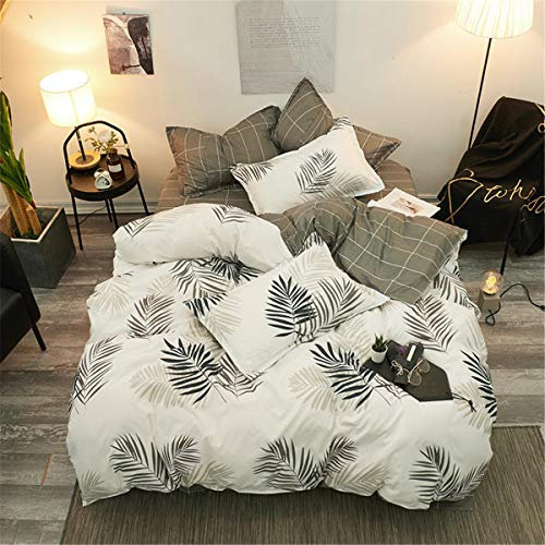 Odot Bettwäsche Set 4 TLG Bettbezug Set Babybett, 4 Teilig Modern Mikrofaser Wende Super Weiche Atmungsaktive Junge mit Reissverschluss Bettbezug Kissenbezüge Bettlaken (220x240cm,Geheimnisvoll)