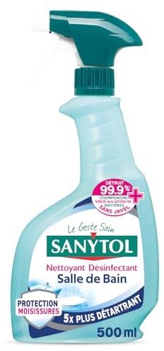 SANYTOL Désinfectant Ultra-Détartrant Protection Salle de Bains Fresh, 500 ml