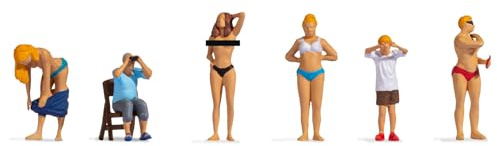 NOCH Juego de Figuras de miniaturas coloreadas a Mano en 1:87 para modelismo, Ancho de vía H0