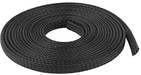 ETOPARS Expandable Braided Sleeving Wire Braided Sleeving Cable Tidy Sleeve | Black Loom Tubing Cable Sleeve Flexible Insulated Protection 10mm Diameter Length 5 Meters