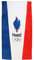 OMYDREAM Paris 2024 JO Team de France Olympique Flagge Strandtuch | 100% Baumwolle | Öko-TEX | Strandtuch | 75 x 150 cm | Blau Weiß Rot