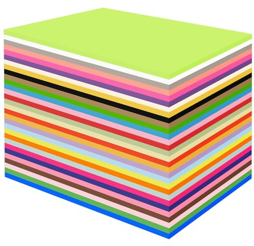 150 Cartulinas A4 Colores,papel manualidades 70g/m²,30 Colores Hojas de Folios A4 Colores,Papel origami doble cara para Dibujar,Imprimir,manualidades en proyectos de bricolaje y scrapbooking