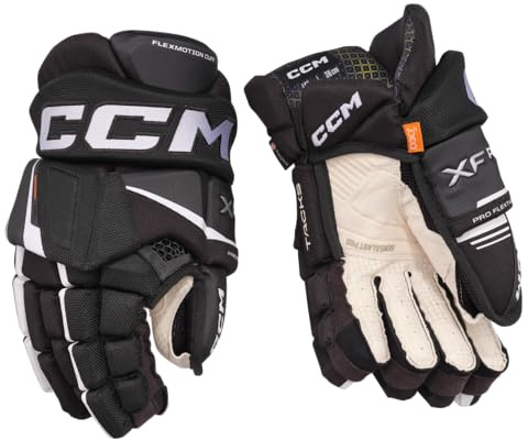 CCM Tacks XF Senior - Guanti da hockey su ghiaccio, 13 pollici, colore: Nero/Bianco