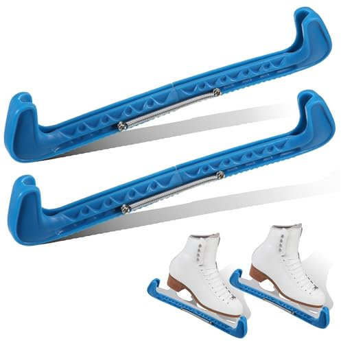WUISOLQP Schlittschuhschutz, Verstellbarer Spatenschutz, Kufenschoner für Eishockeyschlittschuhe Schlittschuh-Schutzvorrichtungen, Schutzhüllen Für Eishockey-Eiskunstlaufklingen (Blau)