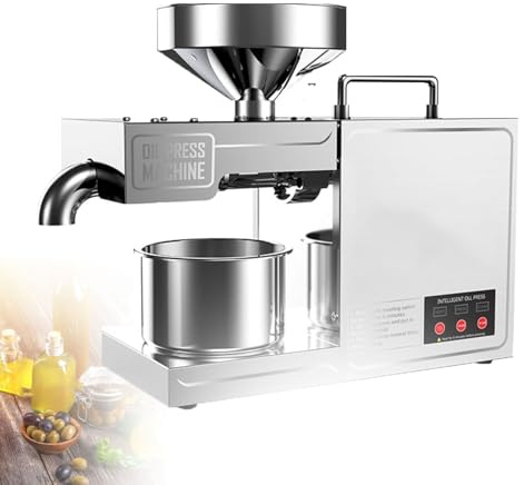 URJWAN Oil Press Machine, Automatic Commercial Oil Expeller Extractor Stainless Steel Oil Presser Pressing Mill Maker Machine for Commercial Home