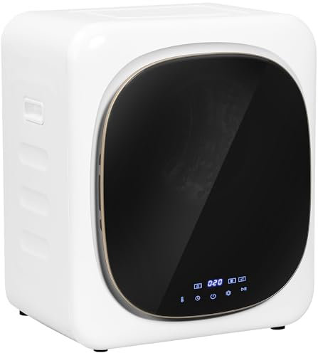 HOMCOM Secadora de extracción de aire 4 kg con desinfección, desodorización, modo inteligente, secadora con bandeja de acero inoxidable, de carga frontal, para piso, casa, mobil home, blanco