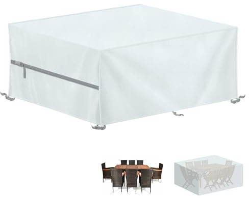 LAMUNI Fundas Muebles Exterior Funda Mesa Jardin Impermeable Cubierta de Muebles de Exterior 420D Tela Oxford Cubierta de Mesa Funda Sofa Jardin Rectangular Funda para Muebles de Jardín, 200x140x90cm