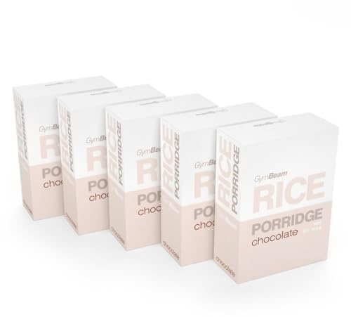 GymBeam Porridge di Riso Senza Glutine - Colazione Veloce e Nutriente - Porridge di Riso Istantaneo con Consistenza Cremosa - Ideale per Pre-Workout (5x500 g, Chocolate)
