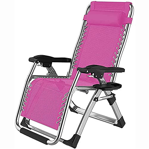 DRFGNF Poltrona reclinabile Zero Gravity, Pieghevole, reclinabile Pieghevole, Sedia da Spiaggia, Poltrona reclinabile Extra Larga con Cuscino