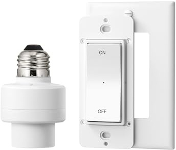 DEWENWILS Remote Control Light Socket, E26/ E27 Base, Programmable & Expandable, No Wiring Needed, Wireless Light Sockets for Bedroom, Stair, Closet, Garage
