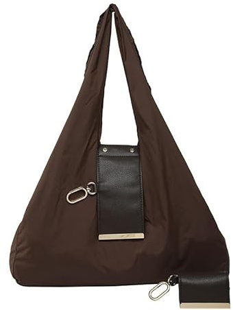 Hopfällbar Kasse, Expandable Mini Väska som Nyckelring - Lättvikts Handväska för Shopping(Coffee,1pc)