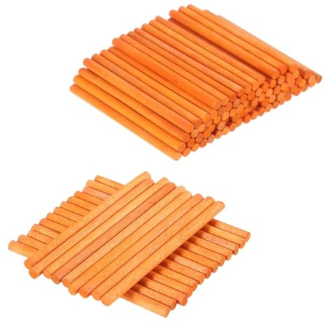 En trästång 200 st flerfärgade träräknepinnar, matematikundervisningshjälpmedel, inlärningsverktyg, konstleksak, 68x4mm(Orange)